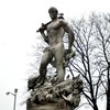 Civic Virtue, the controversial statue located near Queens Borough Hall